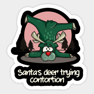 Contortionist T-Shirt Santas Deer Rudolph Exercise Christmas Sticker